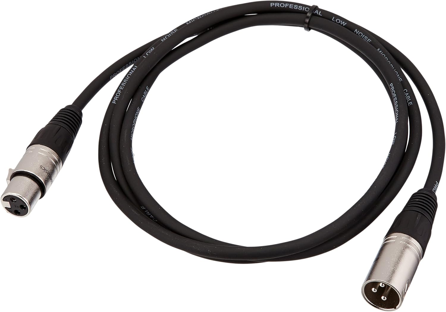 Basics XLR Male to Female Microphone Cable - 6 Feet, Black: Musical Instruments