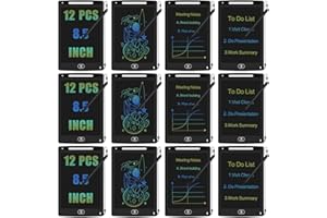 LCD Writing Tablets Black 12 Pack Drawing Memo Tablet 8.5" Upgraded Drawing Pad Reusable Writing Board Learning Drawing Board