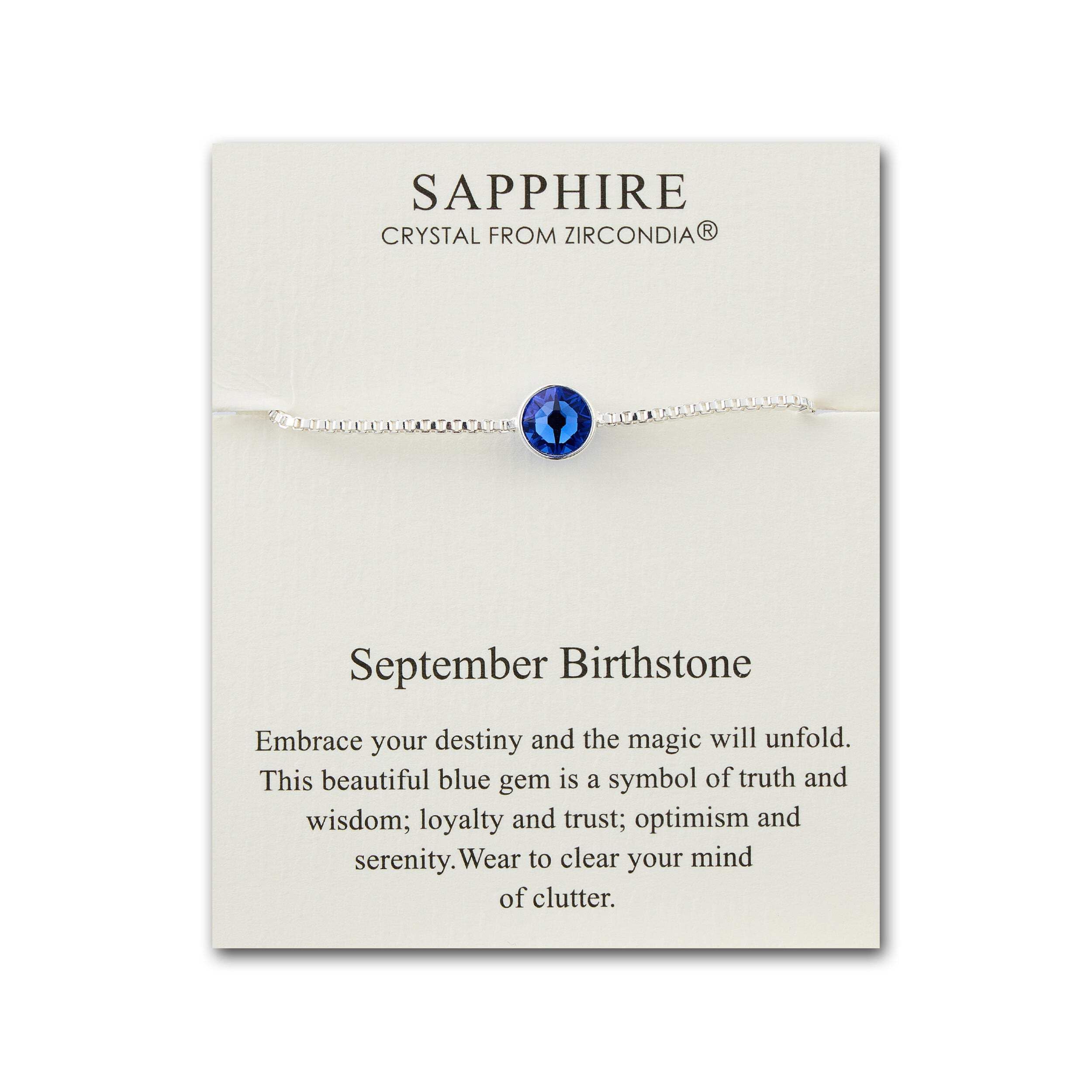 Philip Jones September (Sapphire) Birthstone Bracelet Created with Zircondia® Crystals