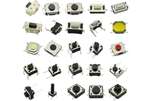 DaFuRui 250pcs 25 Values Tactile Push Button Switch SMD Micro Momentary Tact Switch Assortment Kit