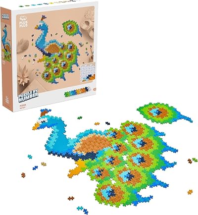 PLUS PLUS Puzzle by Number Peacock Building Blocks STEM Toy 5+