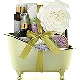 Spa Gift Baskets For Women - Luxury Bath Set With Lavender & Tea Tree Oil - Spa Kit Includes Body Wash, Bubble Bath, Lotion, Bath Salts, Body Scrub, Body Spray, Shower Puff, and Towel