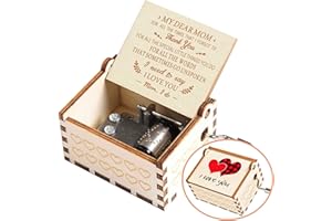 BAOSIWA Mothers Day Music Box for Mom from Daughter Son Kids You are My Sunshine Wooden Music Box Gifts for Mother's Day Birthday Christmas(I Love You)