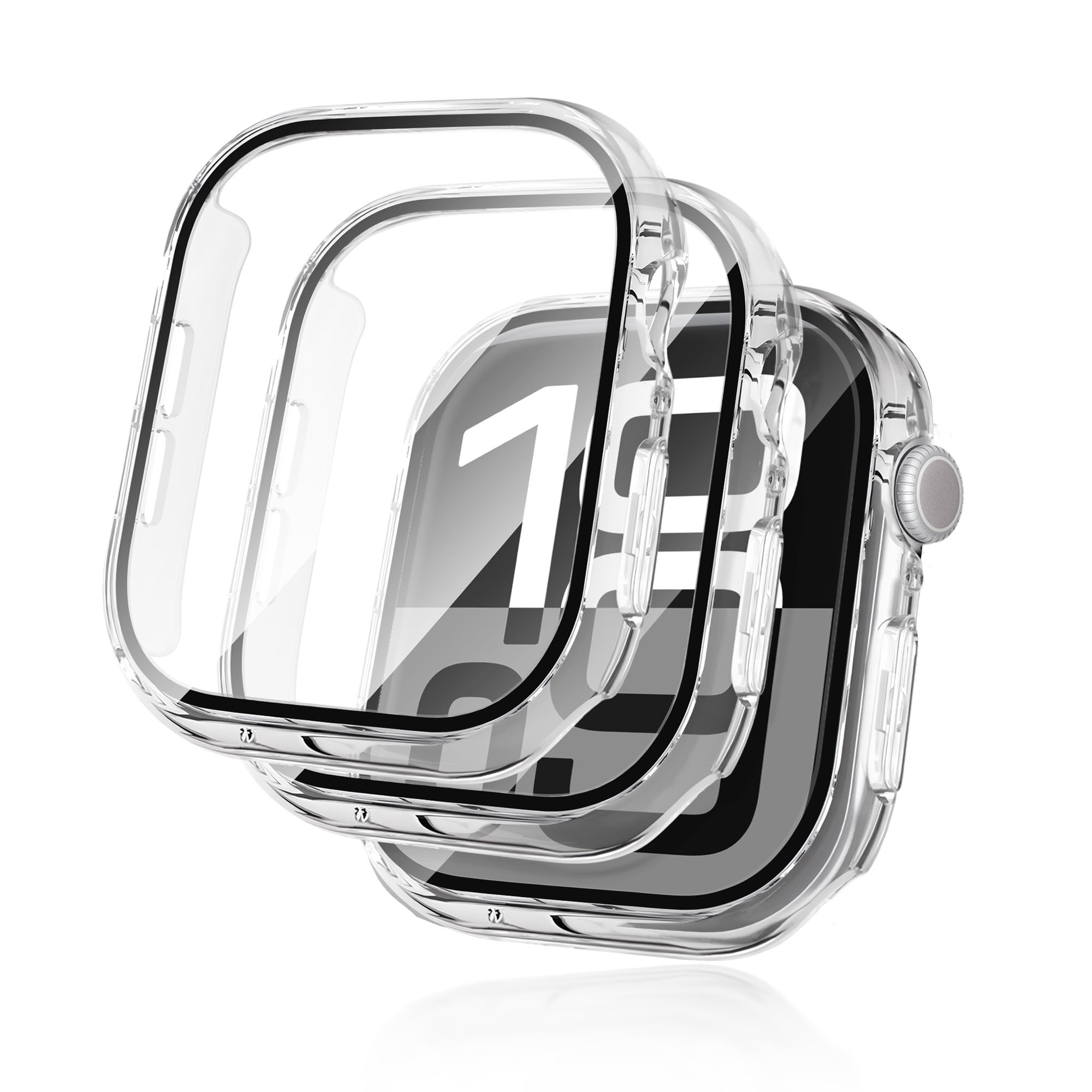 Seltureone 2 Pack Watch Case with Screen Protector Compatible with Apple Watch Series 11/10 42mm, Hard PC [Anti-Scratch][Anti-Dust] 360° All-Round Protective Case for Watch Series 11/10 42mm - Clear