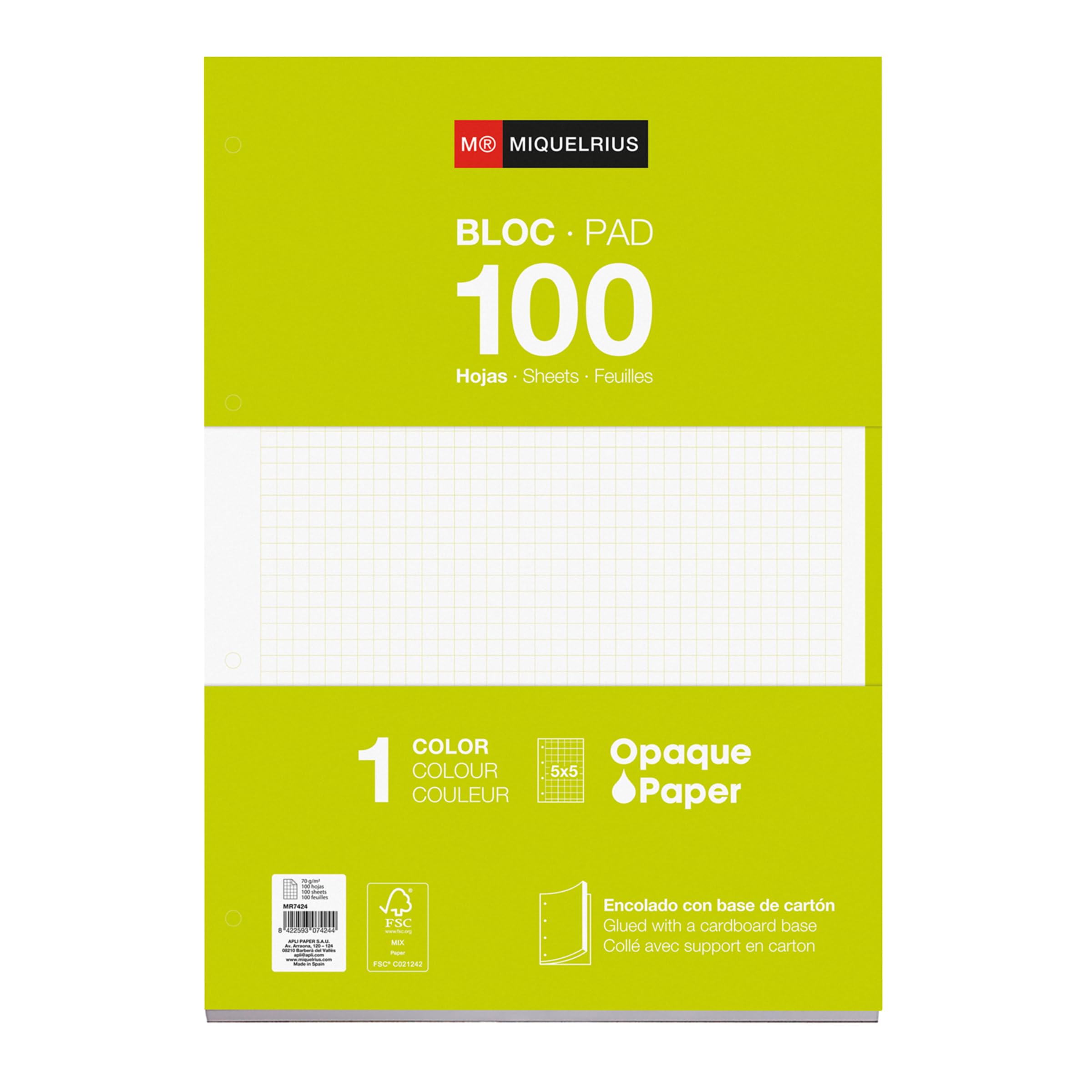 Miquel Rius 422058 - Block Spare 100h Grid 5x5 Green