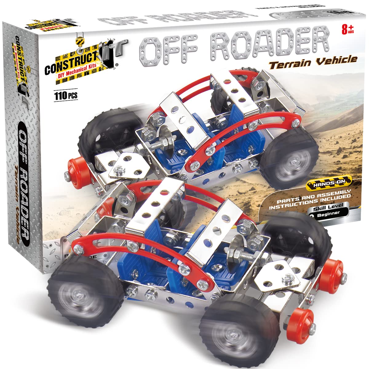 Construct It Off-Roader - 110 Piece 4WD Construction Kit - STEM Toys For 8+ Year Olds - Build Your Own Metal Off-Roader - STEM for Kids Ages 8-12 โ image 1