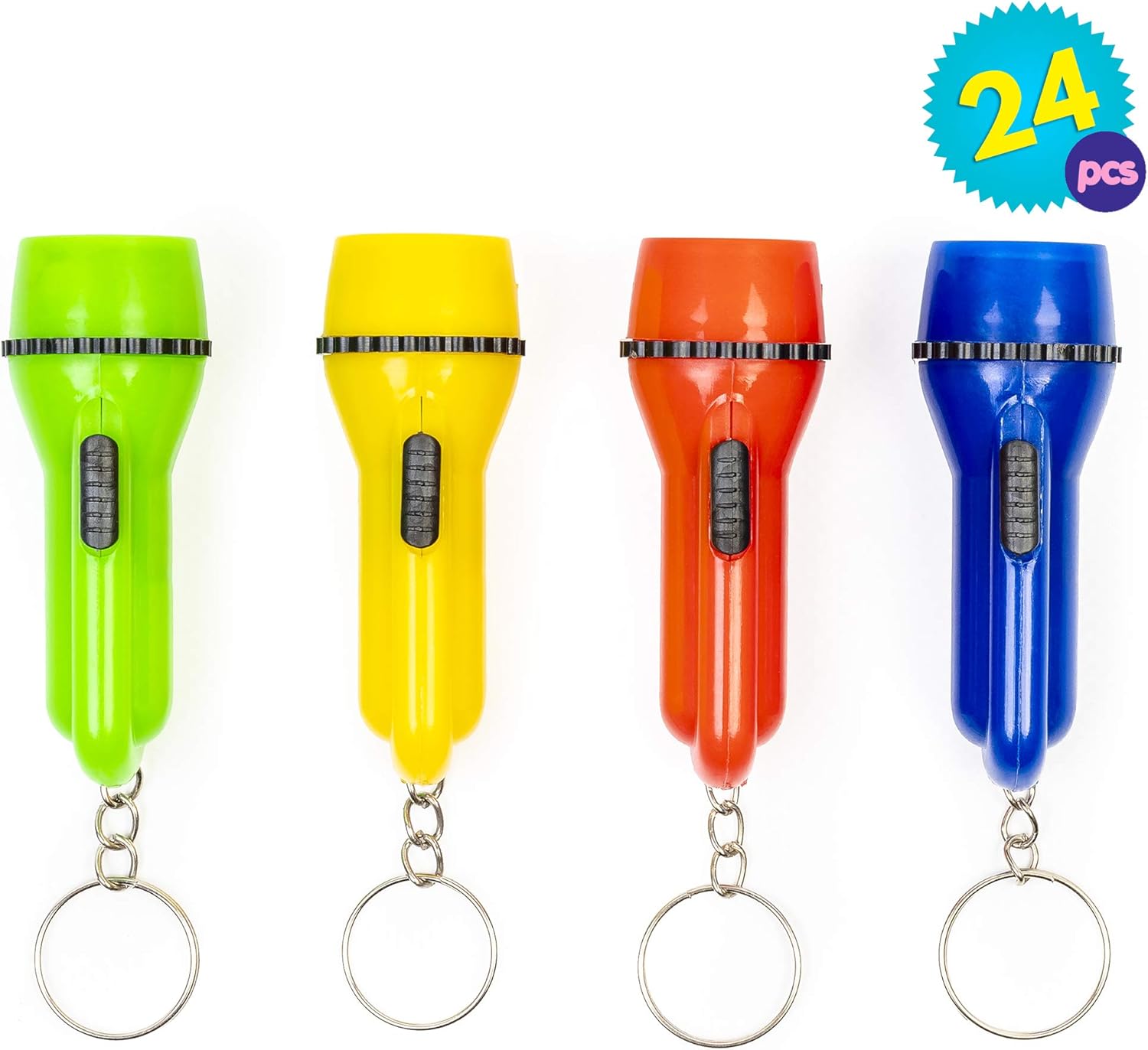 24 Stück Mini Taschenlampen Schlüsselanhänger - Raketen Design Für Kinder