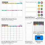 Feela 4 Pack Magnetic Whiteboard Calendar Set for Fridge with 8 Markers view 2