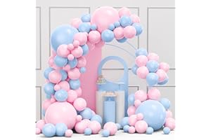 YMSZ Pink and Blue Balloons Garland Arch Kit, 134pcs Gender Reveal Balloon Garland Arch Kit for Boy or Girl Gender Reveal Decorations Birthday Party Baby Shower Decorations