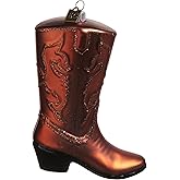 RAZ Imports Brown Shiny Boots Ornament, 5.25-Inch, Glass