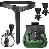 JBKN Renaissance Accessories Medieval Viking Belt Pouch Potion Bottle Bag Leather Skirt Hikes for Halloween Festival Cosplay