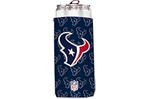Bud Light & NFL Licensed Houston Texans Premium Insulated Neoprene Slim Can Koozy Cover/Cooler Sleeve -Easy On Gameday Foldable Beverage Apparel for 12 Ounce Seltzer Cans, 2 Pack: 2 Sided Design