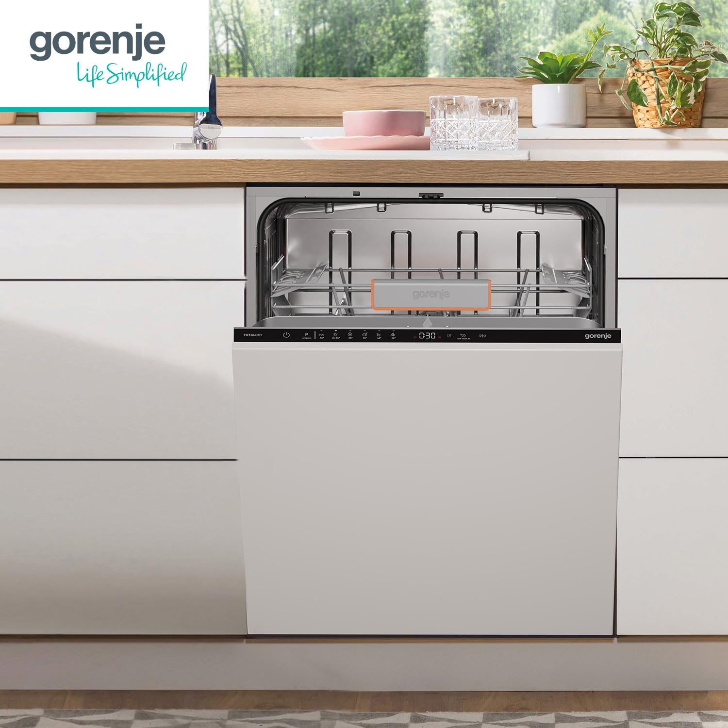 Gorenje GV642C65 Geschirrspüler/Einbaugerät FRONT NICHT ENTHALTEN/Made in EU/60 breite/14 Maßgedecke/6 Programme/TotalDry/Total AquaStop/SpeedWash/XXL inox/EEK: C/Einbaumaße (HxBxT):82 x 60 x 55,5cm 6