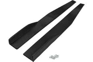 A ABSOPRO Car Side Skirt 75cm/29.53in Exterior Rocker Splitter Diffuser Kit Universal High Toughness Plastic Black Carbon Fib