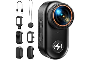 Mini Body Camera 4K, Wearable Sport Action Cameras 150° Wide Angle Lens, Thumb Size POV Camera for Ski Bicycle Motorcycle Dai