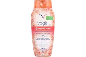 Vagisil Feminine Wash for Intimate Area Hygiene, Scentsitive Scents, pH Balanced and Gynecologist Tested, Peach Blossom, 360 
