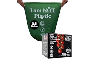 HOLY SCRAP! Small Compostable Trash Bags - 2.6 Gallon, 100 Pack, 100% Plastic-Free Decomposing Kitchen Food Waste Trash Can Bags & Liners, Thick Countertop Garbage, Bathroom & Bio Bin Bags