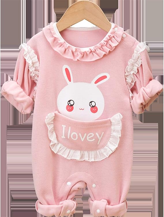 Amazon Co Jp Mexiaoyou ベビー 服 ロンパース 女の子 肩開き カバーオール 赤ちゃん 可愛い ウサギ 甘い プリンセス レース 90 丸首 肌着 部屋着 お誕生日祝い プレゼント 服 ファッション小物