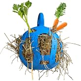 Horsemen's Pride Jolly Hay Ball Horse Stall Toy, 8 in, Blue | Fill with hay and treats to reduce stall boredom, provides mental stimulation and slow feeding enrichment for horses