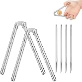 Nut Cracker 2Pcs and 4 Picks,Stainless Steel Nut Cracker Tool Set for Seafood Crackers Walnut(Silvery).