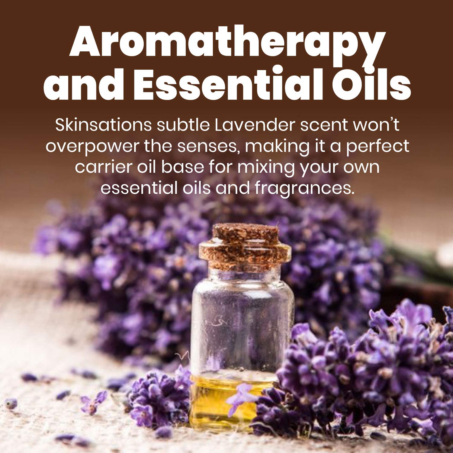 Skinsations - Sensual Massage & Body Oil - Lavender 16oz | Lightweight & Silky Soft, Edible Sweet Almond, Fractionated Coconut, Grapeseed & Jojoba Oils with Organic Lavender EO for Massage Therapy: Beauty