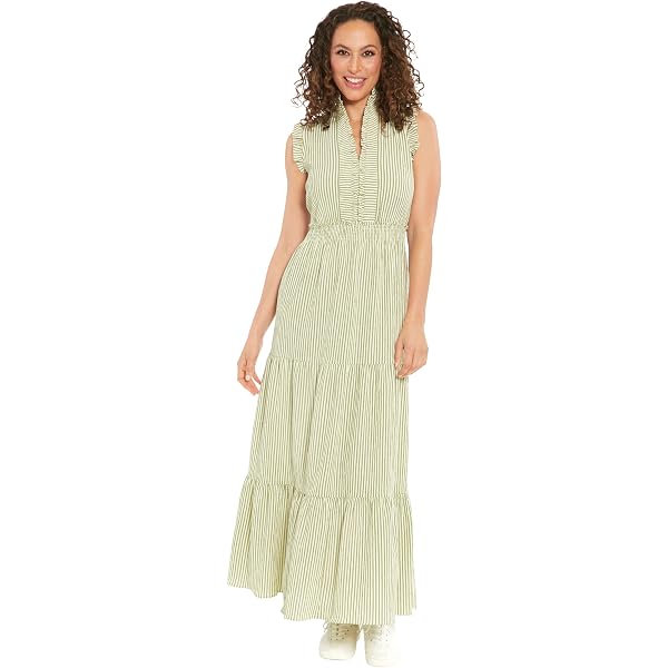 London Times Women's Dresses Women's Flutter Sleeve Tiered Maxi - Ruffle  Neck Elastic Waist - Wedding Guest Dress, Black, Large at Amazon Women's  Clothing store