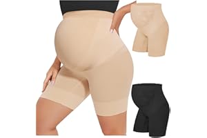 abkylie Women's Seamless Maternity Shapewear for Dresses, High Waisted Mid-Thighs Pregnancy Underwear, S-XXL