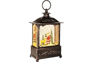 KAMPGO Christmas Lantern,Christmas Decorations, Snow Globe Christmas Table Decoration,Lit Snow Globe Crystal,8 Music Carols and Blessings,LED Glittering Music Playing with 6H Time