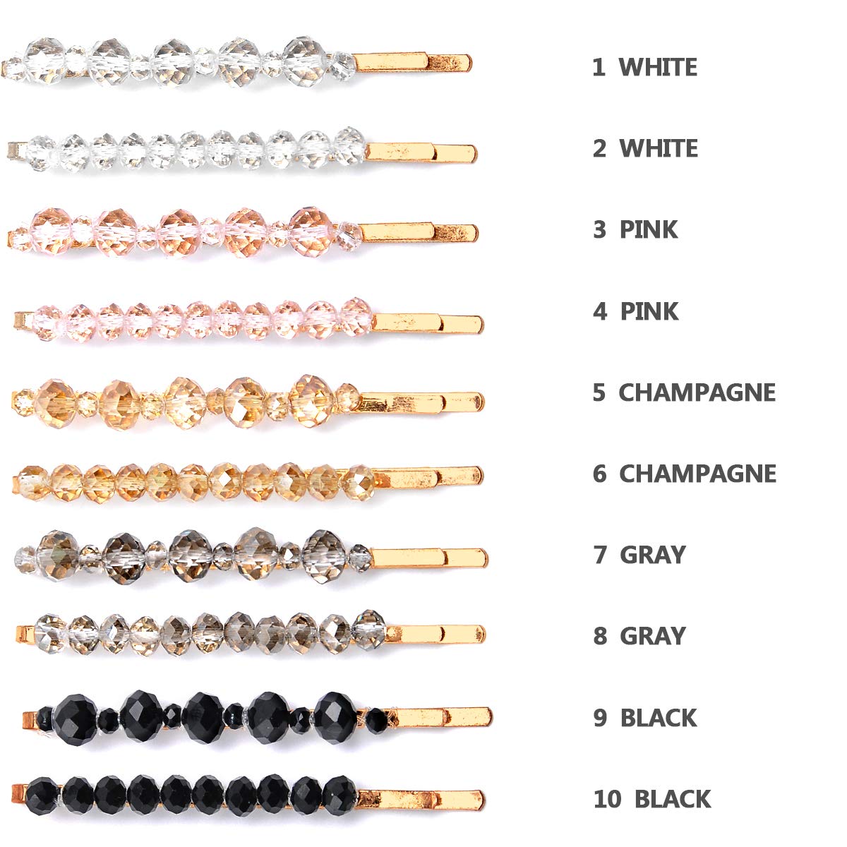 Hair Clips Wenida 10 Pieces Fashion Crystal Metal Hair Pins Barrettes Bobby Pins Decorative Hair Styling for Women Girls : Beauty