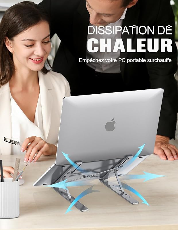Support Ordinateur Portable, Support PC Portable Réglable 5 Niveaux