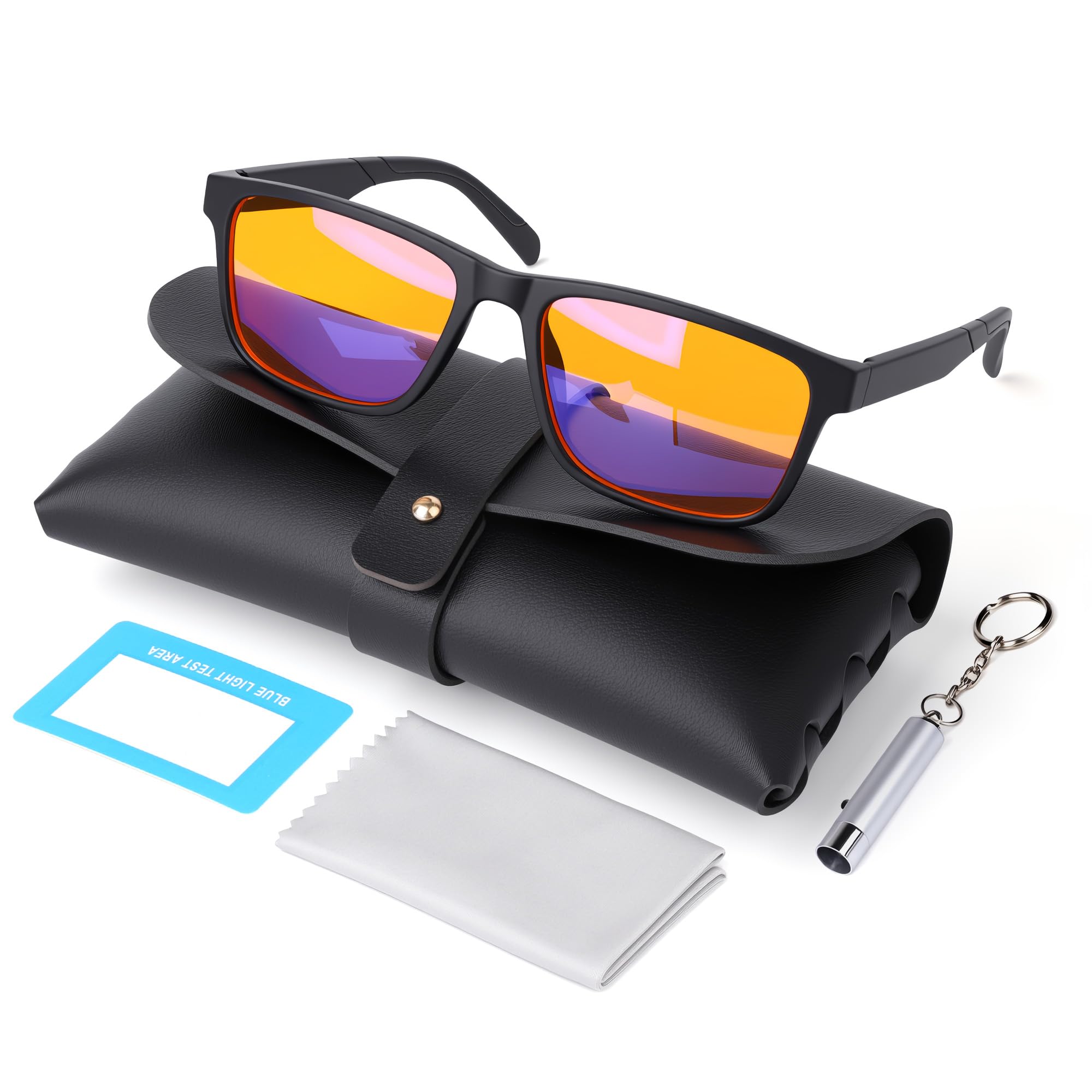 MOSSLIAN Amber Blue Light Blocking Glasses for Computer, Lightweight Bluelight Glasses Men Women,Anti-Fatigue and Migraine Relief,Gaming Glasses For Computer Screen,TV,Phones — image 1