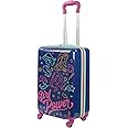 FUL Disney Princess Girl Power Kids Rolling Luggage, Hardshell Carry On Suitcase with Wheels, Blue