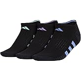 adidas Women's Cushioned No Show Socks (3-Pair) Athletic, Low Profile Look with Arch Compression for a Secure Fit
