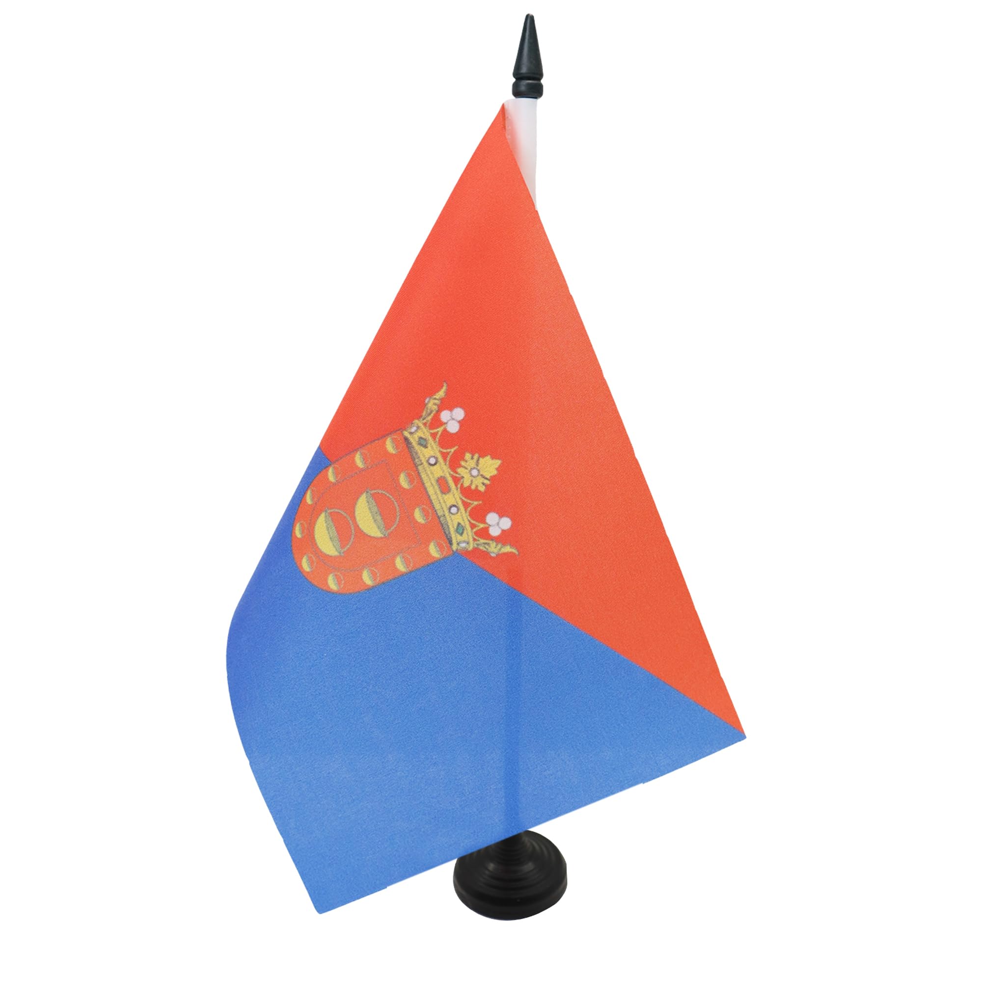 AZ FLAG Lanzarote Table Flag 5'' x 8'' - Lanzarote Office Decoration 100% Polyester 21 x 14 cm - Mini Desk Flag with Pole and Black Plastic Base