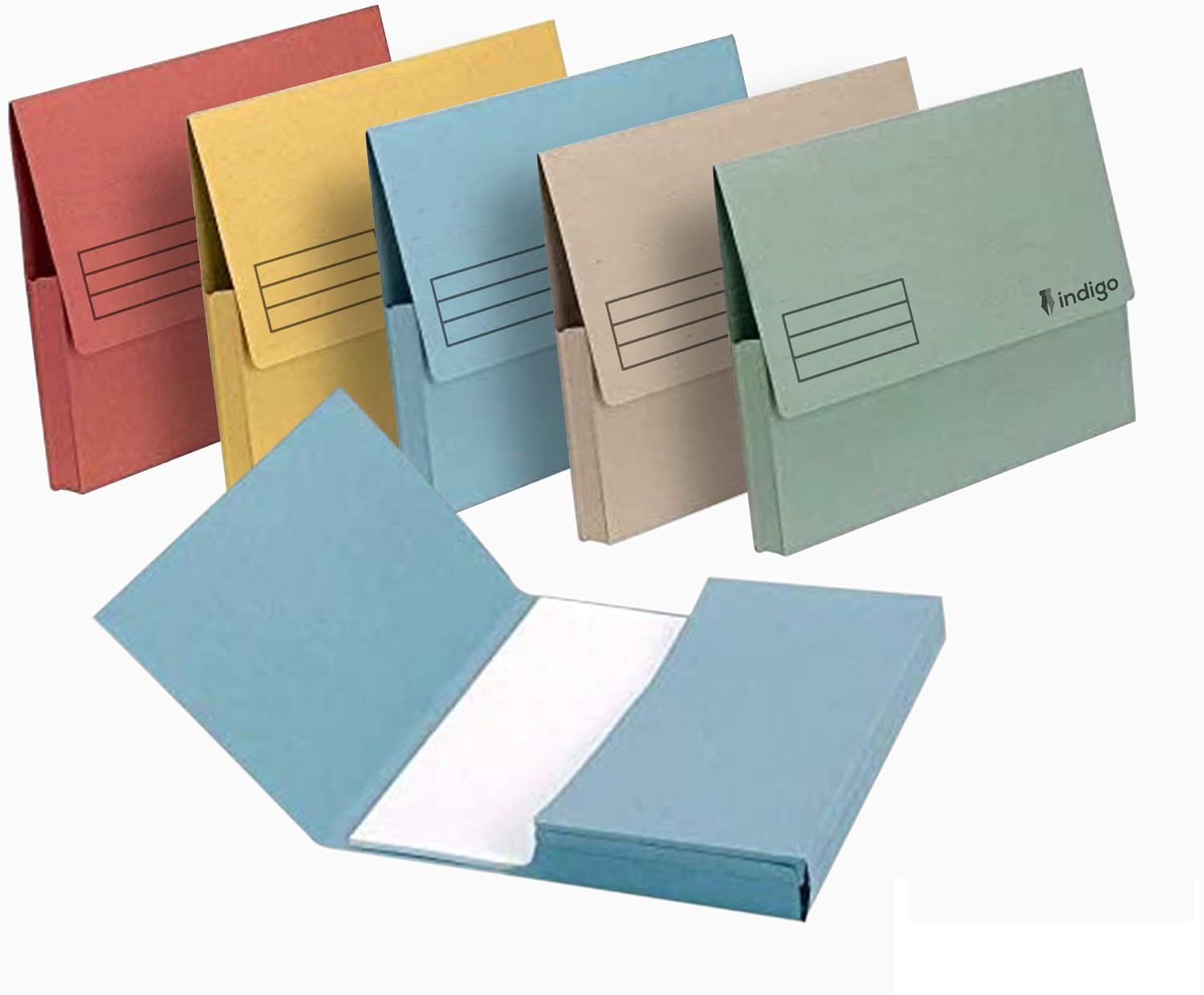 10 A4 Kraft Cardboard Folders - Half Flap, 250gsm, 100% Recycled, Eco-Friendly Document Wallets For Filing