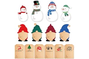 BGTCARDS Christmas Gift Tags Stickers, 128 PCS Self-Adhesive Gift Tags for Christmas Presents, Easy to Peel & Write