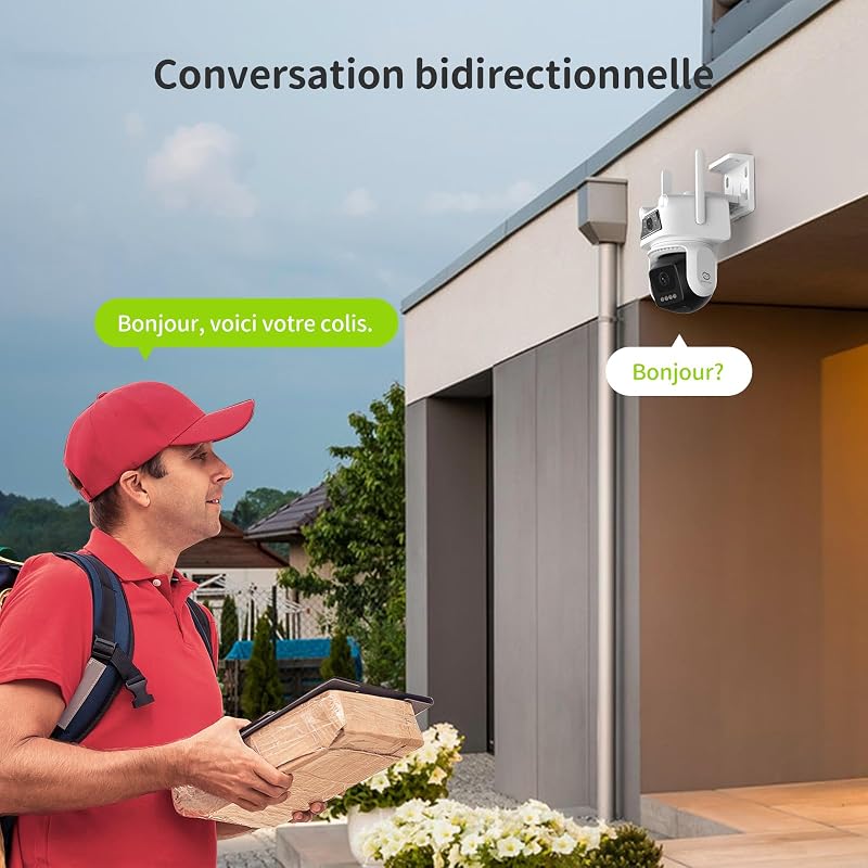 3K+3K (5MP+5MP) Caméra Surveillance Extérieure à Double Objectif, 2,4 GHz Wi-FI, 360° Sécurité, Stockage Carte 512 Go, Suivi Auto, Détection Humaine/Véhicules, Vision Nocturne en Couleur — photo 6 sur 8