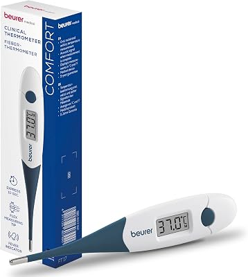 FT 17 Termometro per Febbre Digitale con Punta Flessibile, Misurazione Orale, Rettale e Ascellare, Indicatore Febbre, Risultato in 10s, per Neonati, Bambini e Adulti