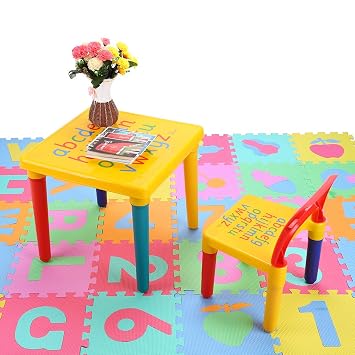 Set Tavolo E Sedia Per Bambini Fai Da Te Alfabeto Abc In