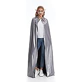 HAPNBCELE Unisex Adult Shiny Cloak with Hood, Halloween Christmas Carnival Role Play Costume Cape Elf Knight for Women Men