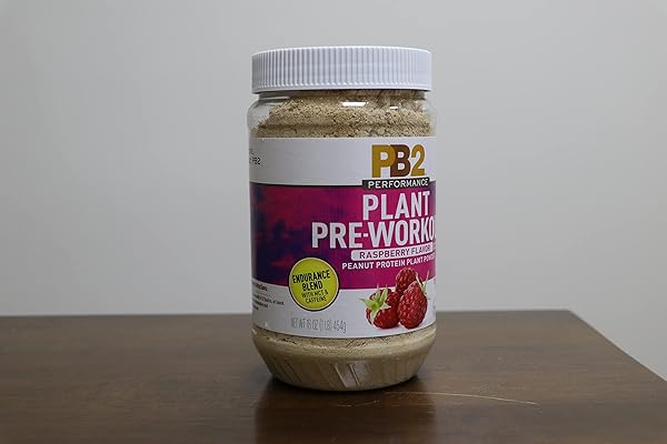 PB2 PERFORMANCE PLANT PROTEIN PRE-WORKOUT SUPERFOOD – RASPBERRY FLAVORED – ENDURANCE BLEND WITH MCT & CAFFEINE