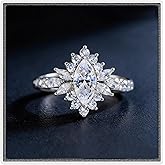 ZengoriGems Engagement Ring for Women 925 Sterling Silver 1CT Marquise Cut Cubic Zirconia Wedding Band for Her CZ Promise Anniversary Ring Size 5-9