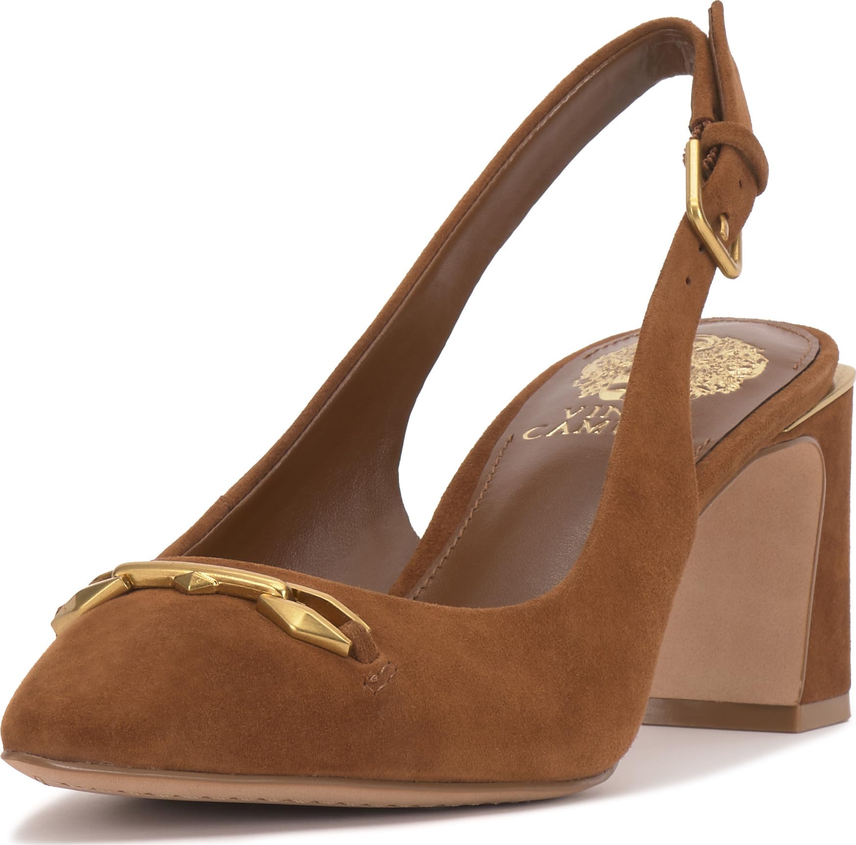 Vince Camuto Women’s Hamden Link Slingback Pump, Burnt Sugar, 9