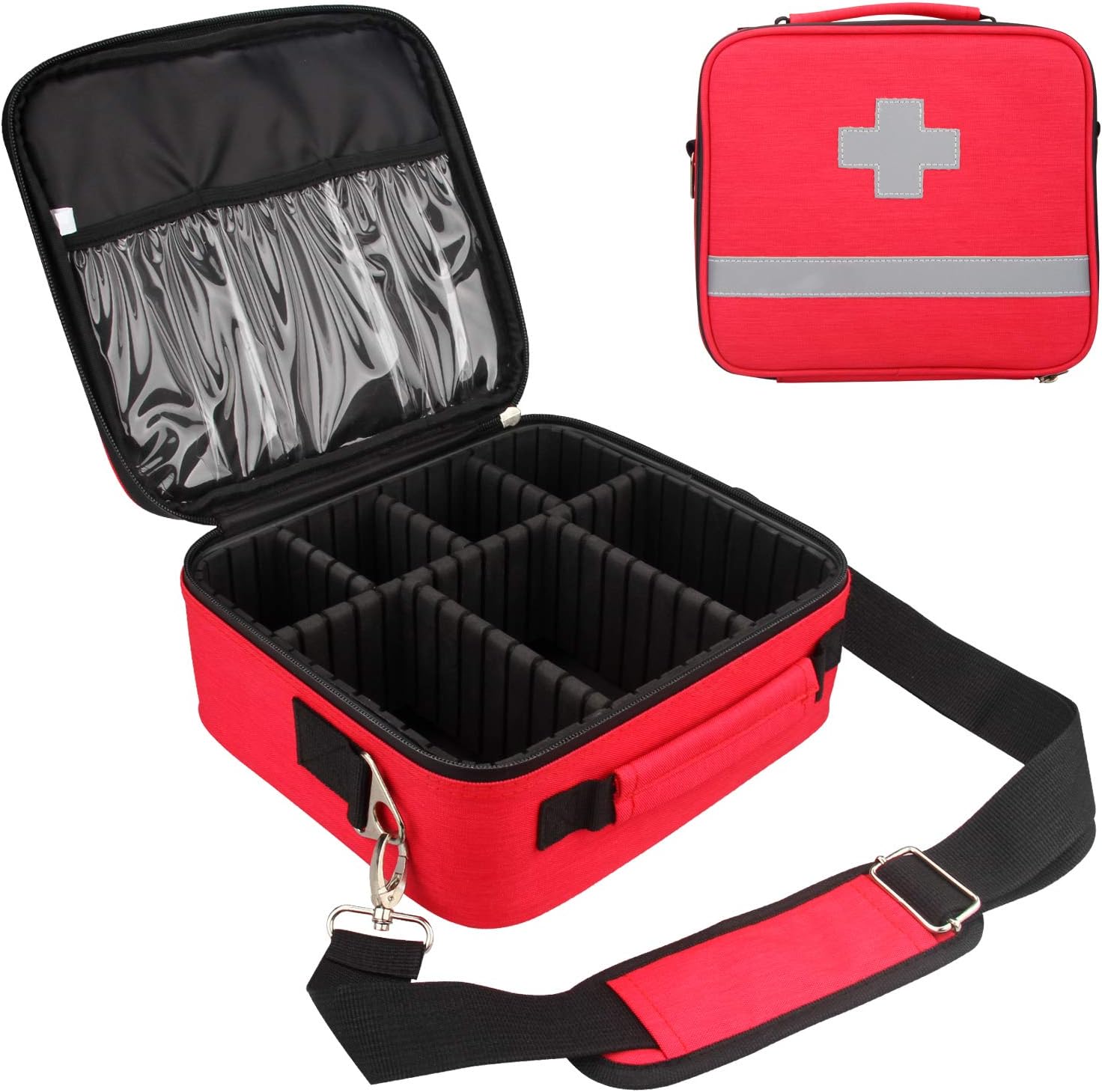 First Aid Kit,Professional Waterproof Premium Nylon First Aid Bag with EVA Separator,Just Empty Case: Health & Personal Care