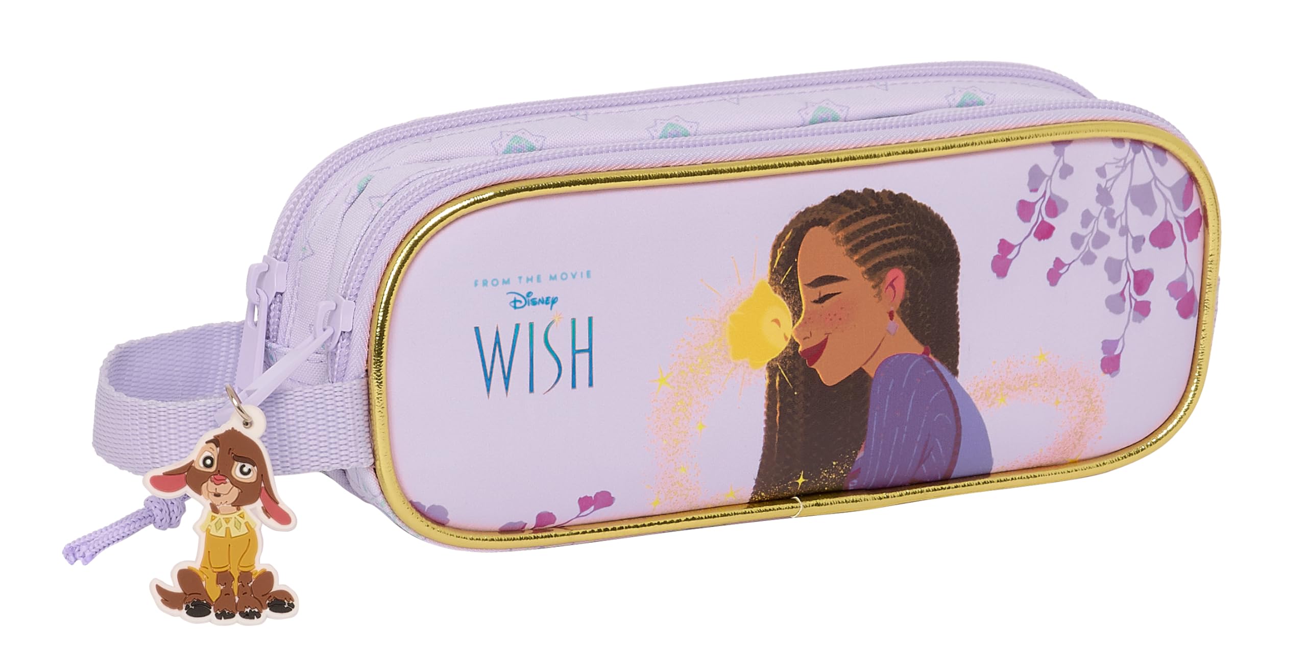 Safta WISH – Children's Double Pencil Case, Children's Pencil Case, Ideal for School Ages, Comfortable and Versatile, Quality and Resistance, 21 x 6 x 8 cm, Lilac Colour, lilac, Estándar, Casual