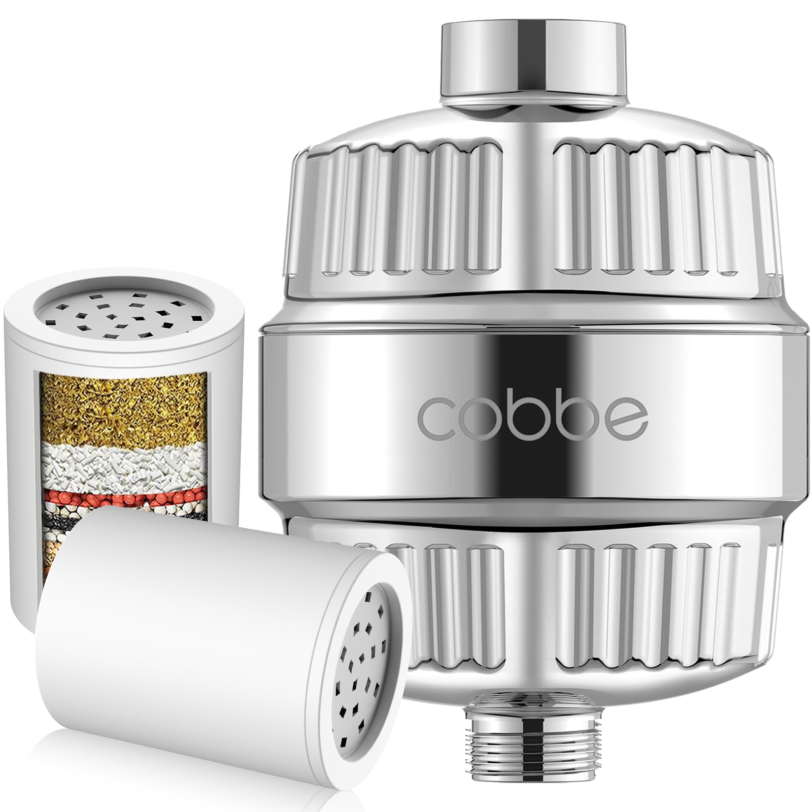 Photo 1 of Cobbe Shower Filter for Hard Water - High Output, 20-Stage Filtration, Removes Chlorine & Harmful Substances, Luxury Modern Chrome, 2 Pack