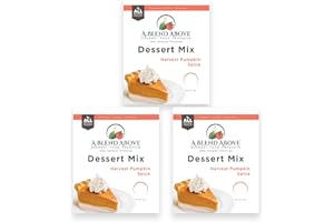 A BLEND ABOVE GOURMET FOOD PRODUCTS A Blend Above Harvest Pumpkin No-Bake Dessert Mix, 3 Pack, No-Bake Cheesecake, Fruit Dip, Dessert Mix, Bagel Topping, Frosting, Cheesecake Filling, Quick and Easy to Make, Makes 16 Ounces, Cream