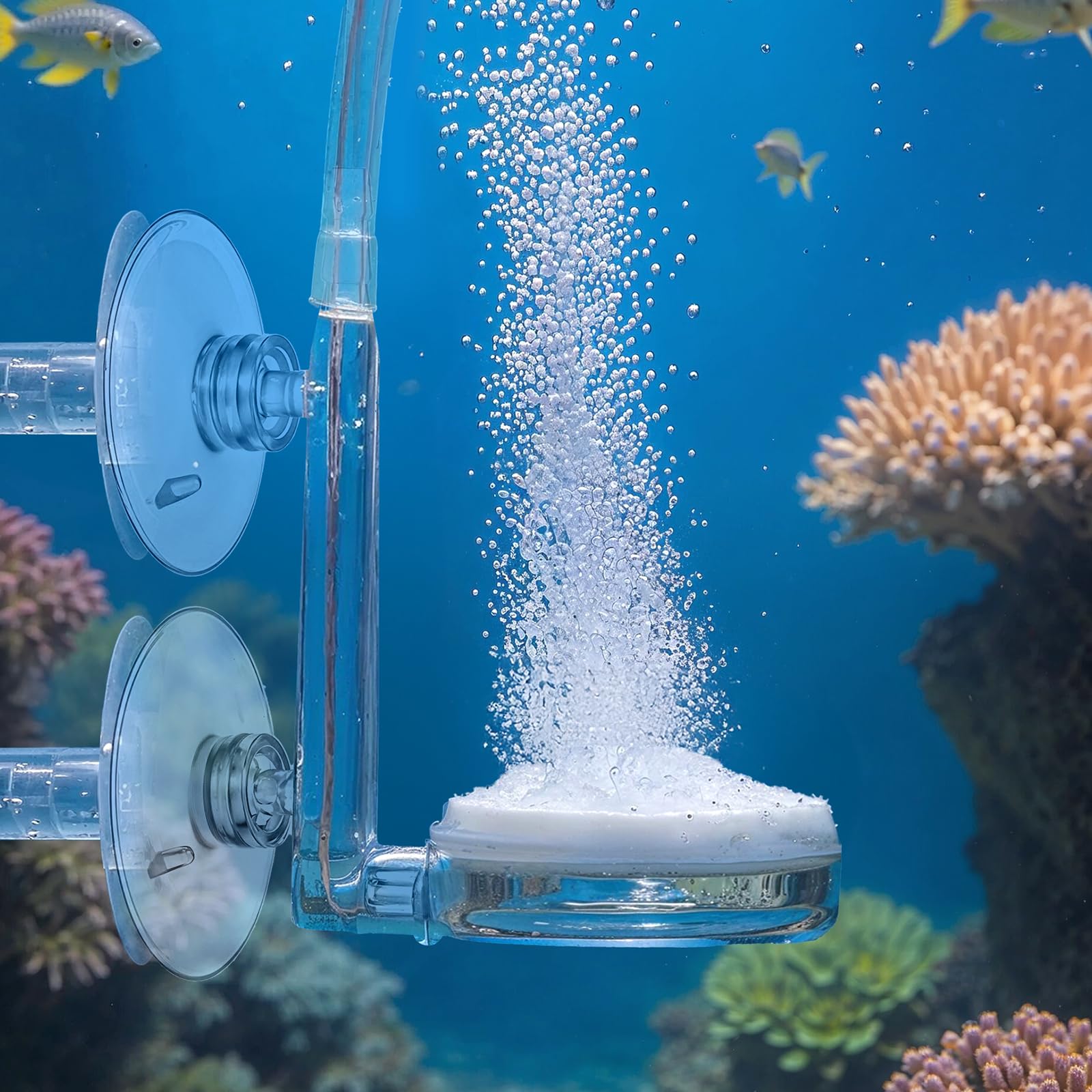 Photo 1 of 1.4 Inch Aquarium Air Stone for Fish Tank Fish Nano Bubble Stone Kit Suction Cup Quiet High Dissolved Bubbler Diffuser Makes Extremely Tiny Bubbles for Tank and Small Bucket