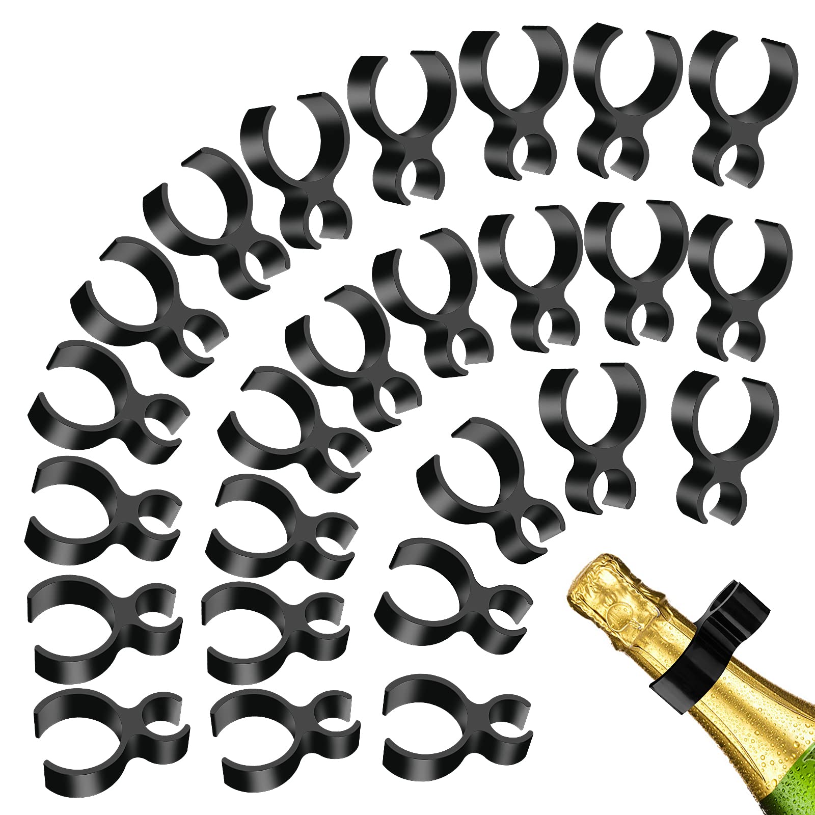 ASTER 25 Pieces Champagne Sparkler Holder Clips, Wine Safety Clips for Wedding Birthday Party Supplies