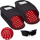 Red & Infrared Light Therapy Device for Foot Pain Relief 660nm & 880nm LED Light Therapy Slippers with Pulse Mode Full Cover Feet Toe Instep Sole Home Use (Two Pads)